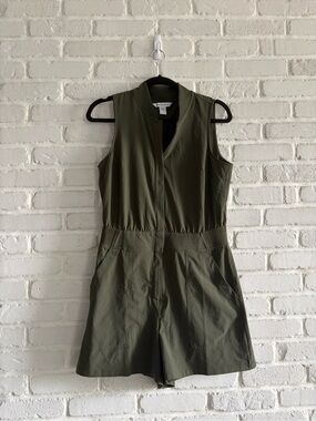 Athleta Olive Green Brooklyn Utility Romper, Size 6